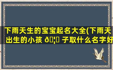 下雨天生的宝宝起名大全(下雨天出生的小孩 🦁 子取什么名字好)